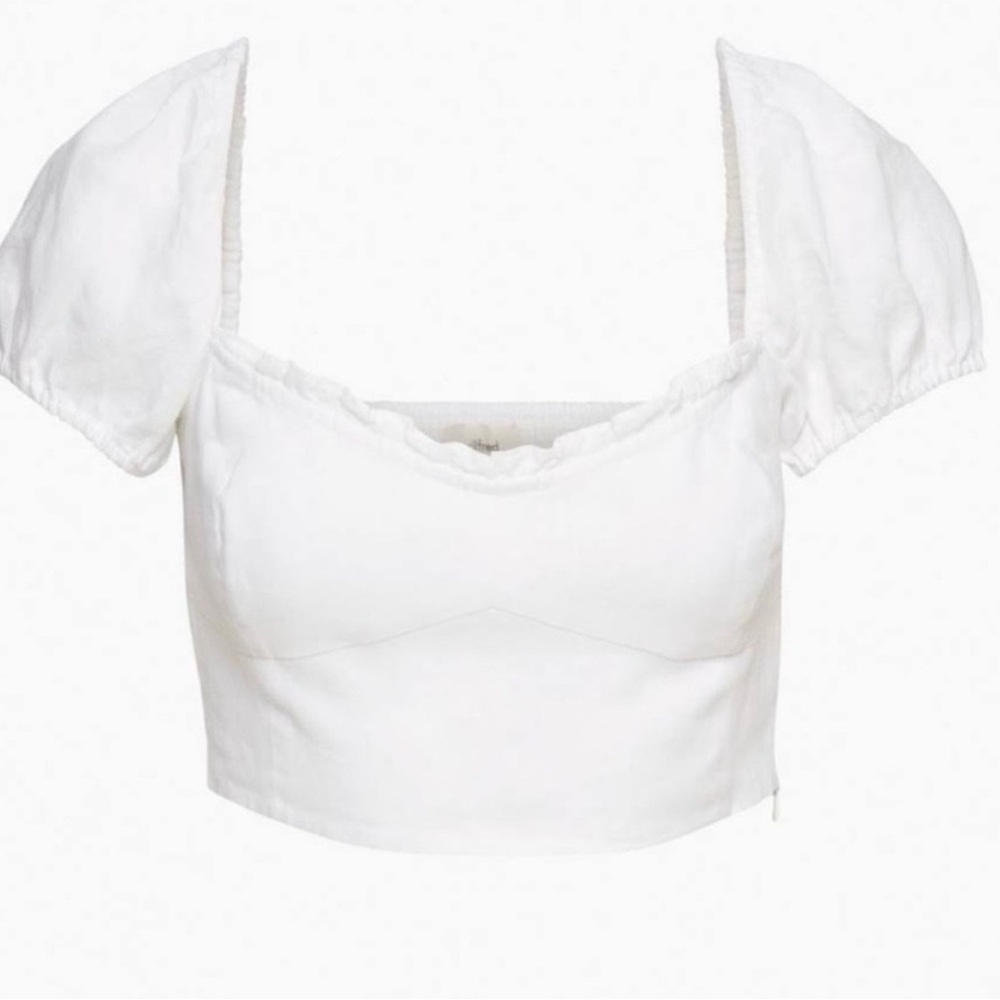Wilfred White Puff Sleeve Crop Top